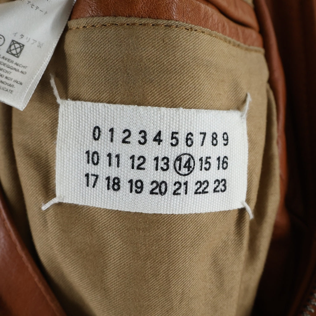 Maison Margiela(メゾンマルジェラ) 08SS LEATHER JACKET ここのえ期 八の字 シングルライダース レザージャケット ブラウン