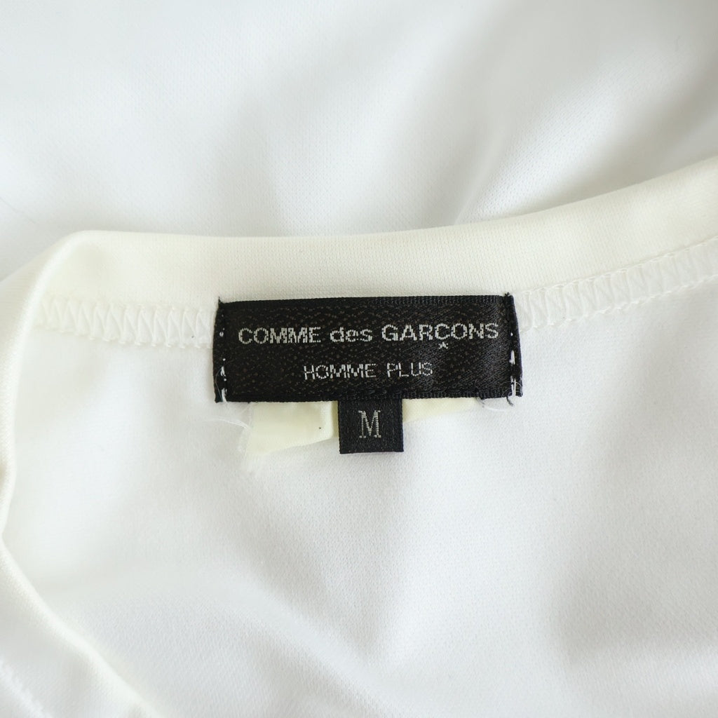 COMME des GARCONS HOMME PLUS(コムデギャルソンオムプリュス) 20SS AD2019 フロントフェイクパールデザイン プリントロングTシャツ 半袖カットソー ホワイト PE-T505