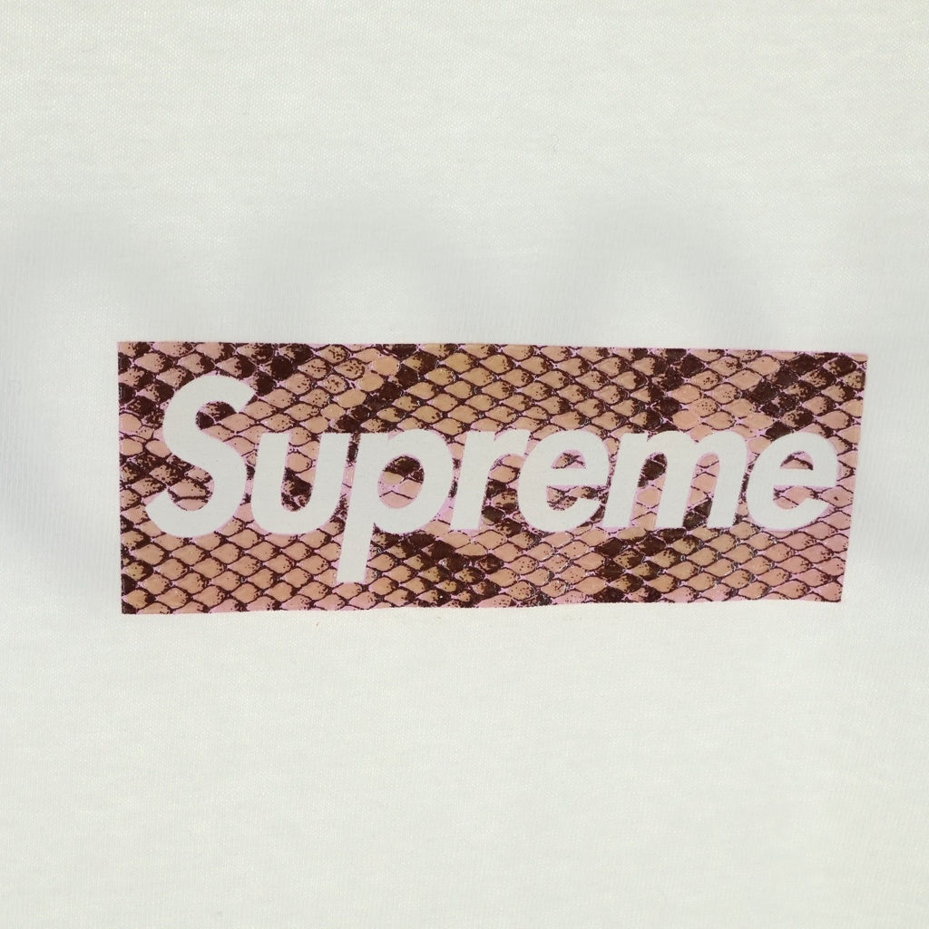 SUPREME(シュプリーム) 06AW Snakeskin Box Logo Tee 原宿オープン記念 スネークスキン ボックスロゴ クルーネック 半袖Tシャツ カットソー ホワイト