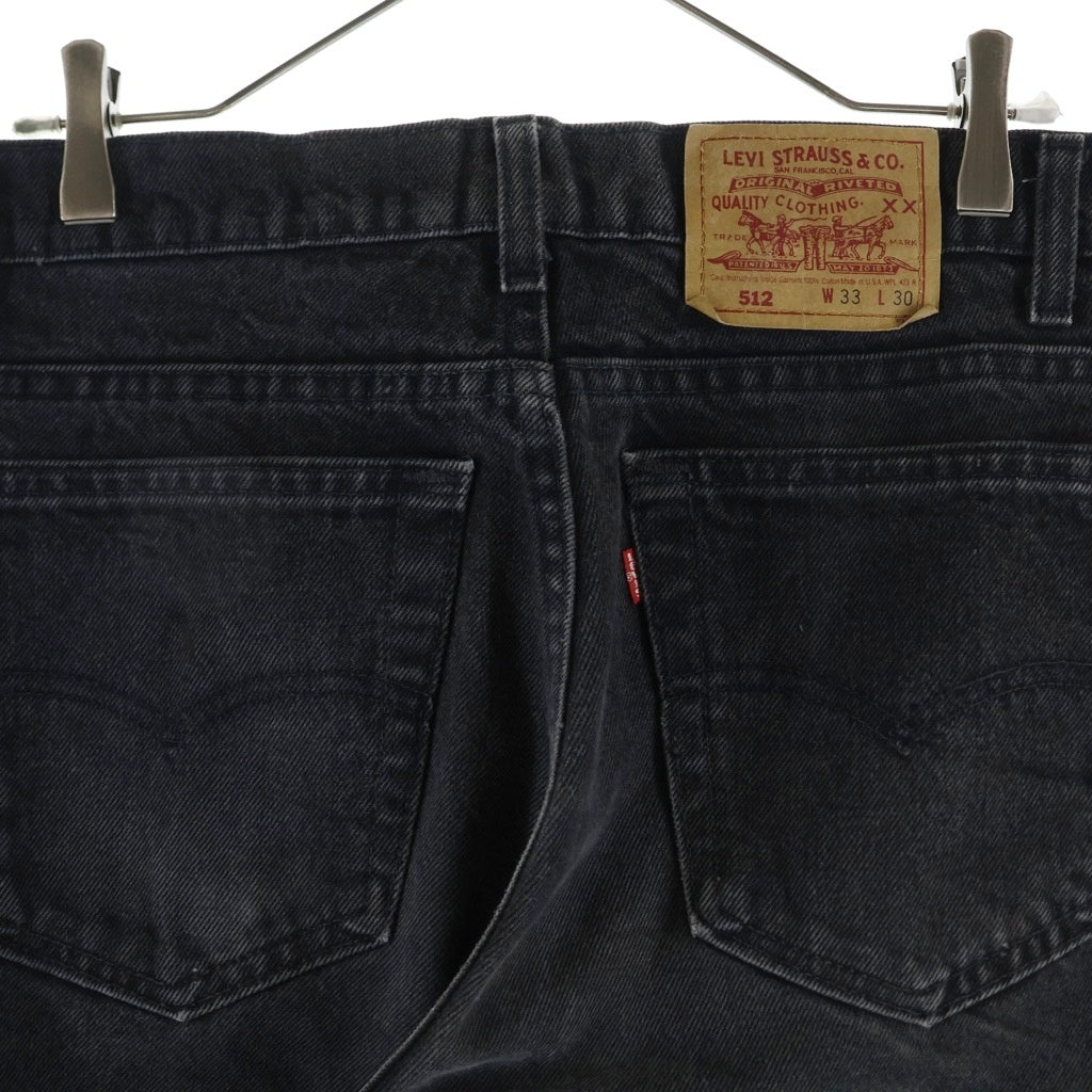 Levi's(リーバイス) 90S 512 ボタン裏532 USA製 ジップフライ スリムフィット テーパードレッグ デニムパンツ ブラック 512-0260