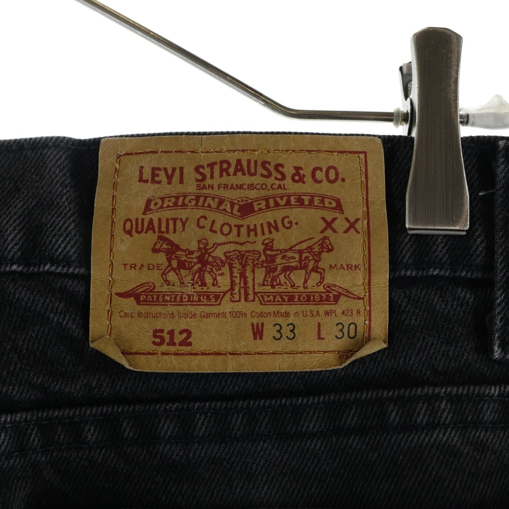 Levi's(リーバイス) 90S 512 ボタン裏532 USA製 ジップフライ スリムフィット テーパードレッグ デニムパンツ ブラック 512-0260