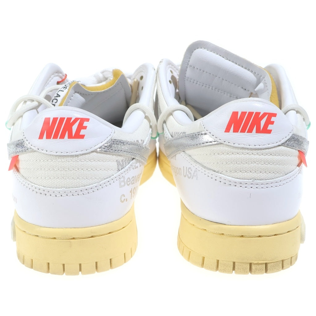 NIKE(ナイキ) ×OFF-WHITE DUNK LOW 1 OF 50 オフホワイト ダンクロー 1オブ50 ロット1 ローカットスニーカー ホワイト US9.5/27.5cm DM1602-127