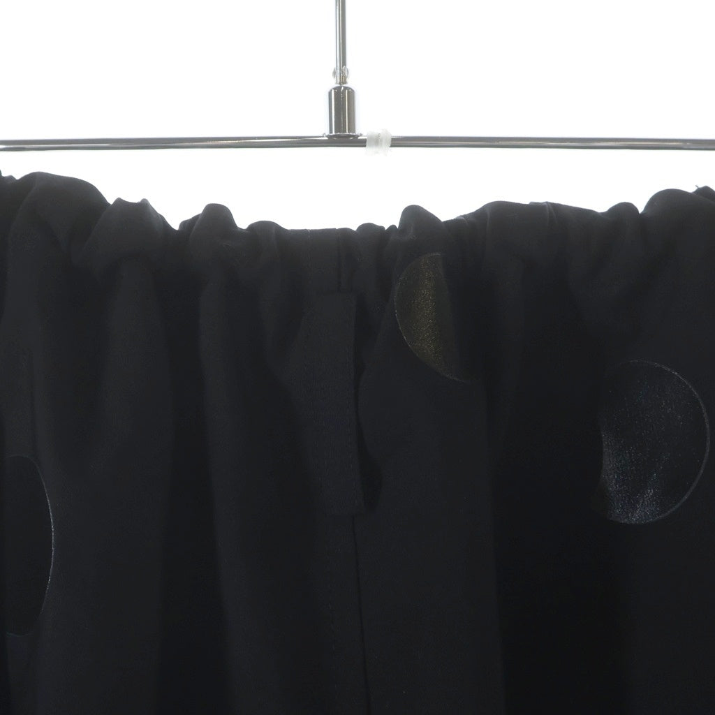 Y's(ワイズ) 100/2 BROAD DOT PIGMENT PRINT STRING WAIST PANTS ブロード ドット ピグメント プリント ドローストリング イージーパンツ レディース ブラック YQ-P10-025