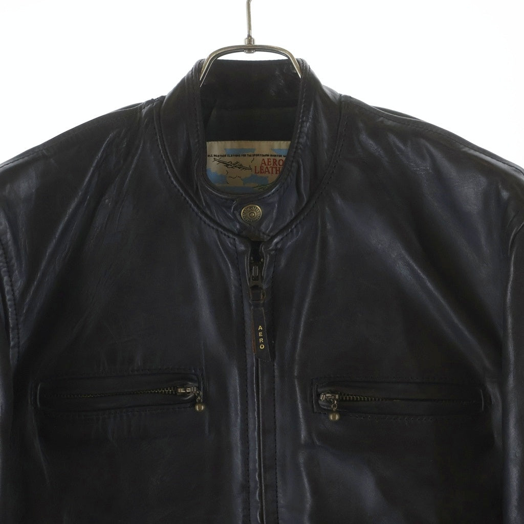 AERO LEATHER(エアロレザー) CAFE RACER カフェレーサー シングルライダース レザージャケット ブラック