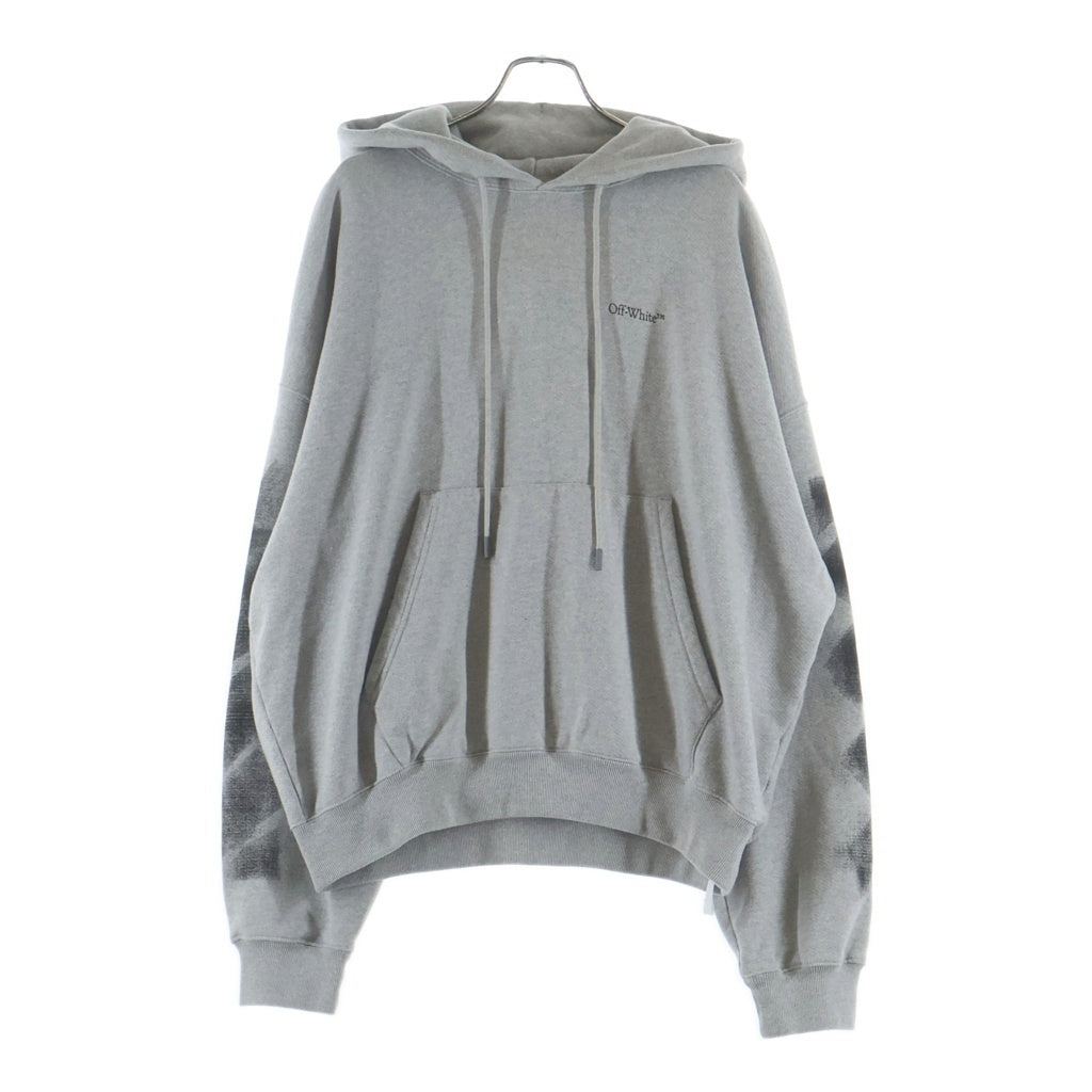 OFF-WHITE(オフホワイト) 23SS アロープリント コットン プルオーバーフーディー パーカー グレー OMBB110S23FLE001