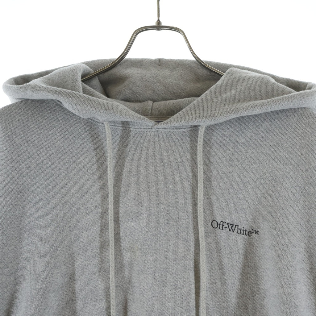 OFF-WHITE(オフホワイト) 23SS アロープリント コットン プルオーバーフーディー パーカー グレー OMBB110S23FLE001