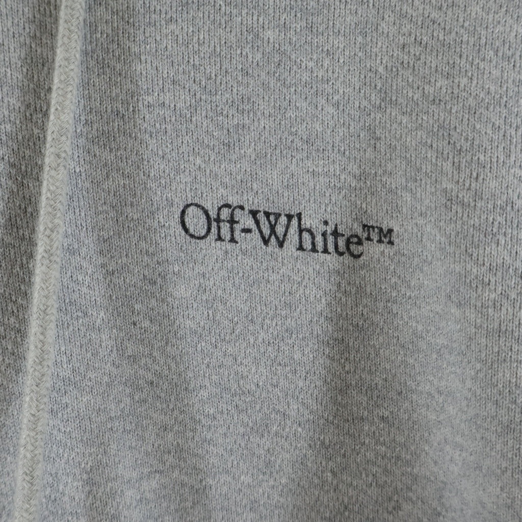 OFF-WHITE(オフホワイト) 23SS アロープリント コットン プルオーバーフーディー パーカー グレー OMBB110S23FLE001