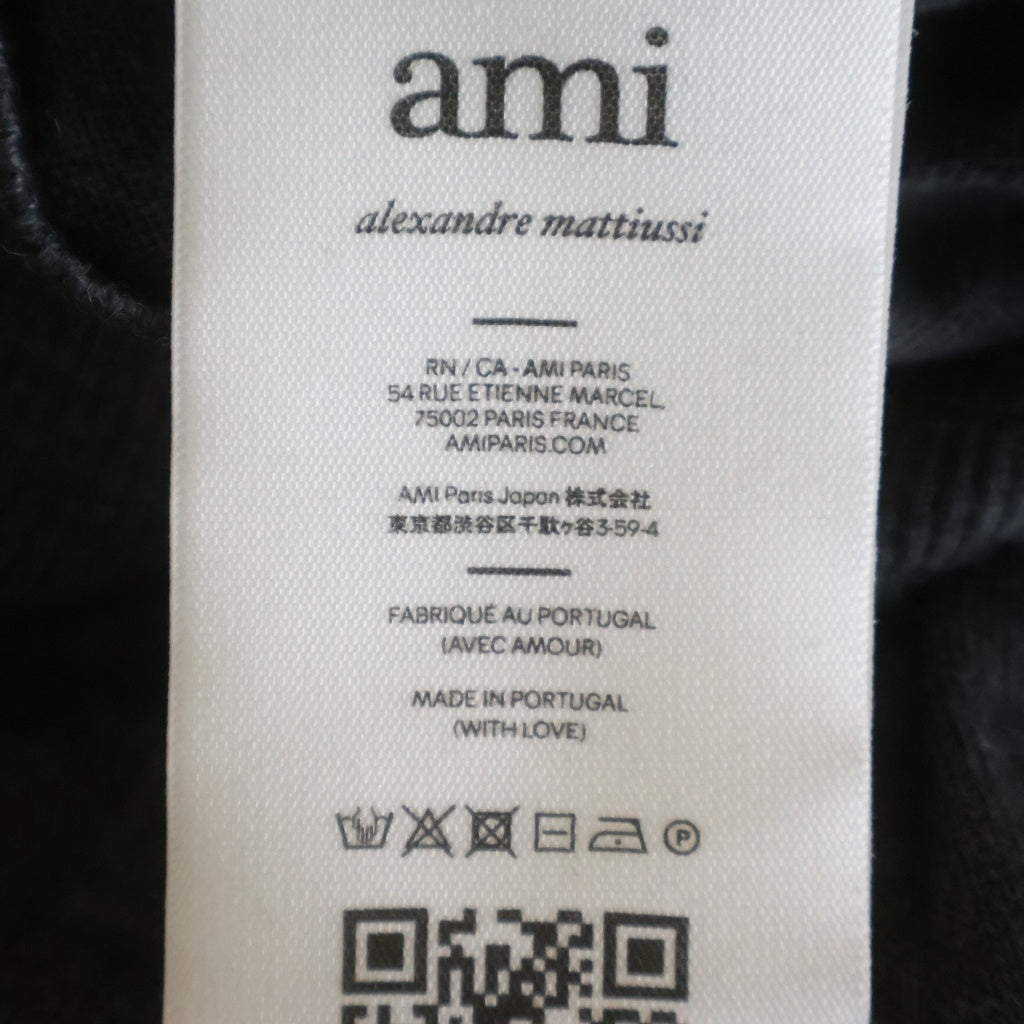 AMI Alexandre Mattiussi(アミアレクサンドルマテュッシ) ウール ロゴエンブロイダリー クルーネックニットスウェット セーター グレー HKS111.KN0025