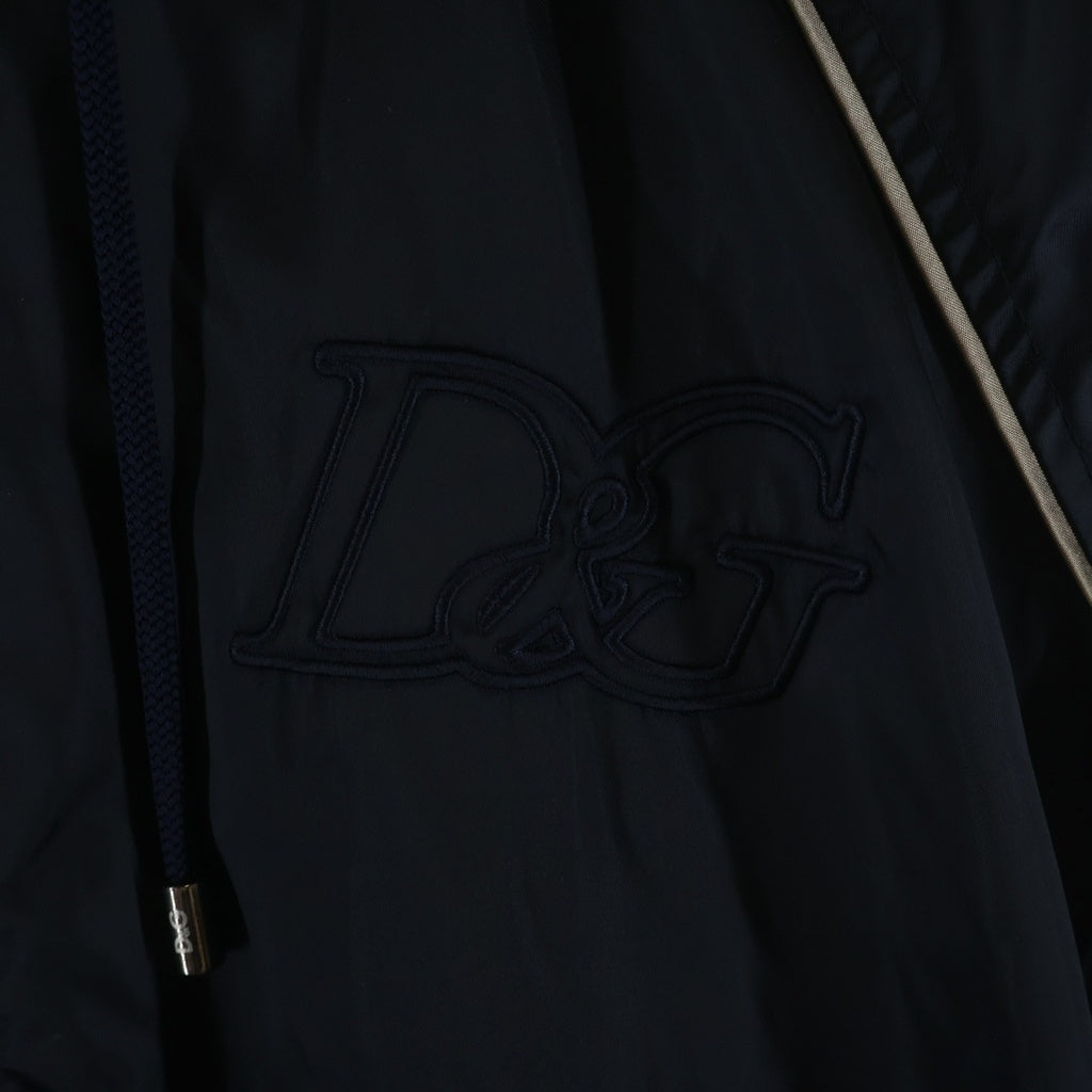 D&G(ディーアンドジー) ナイロン ロゴエンブロイダリー フーデッドトラックジャケット ネイビー RBC016 SC181