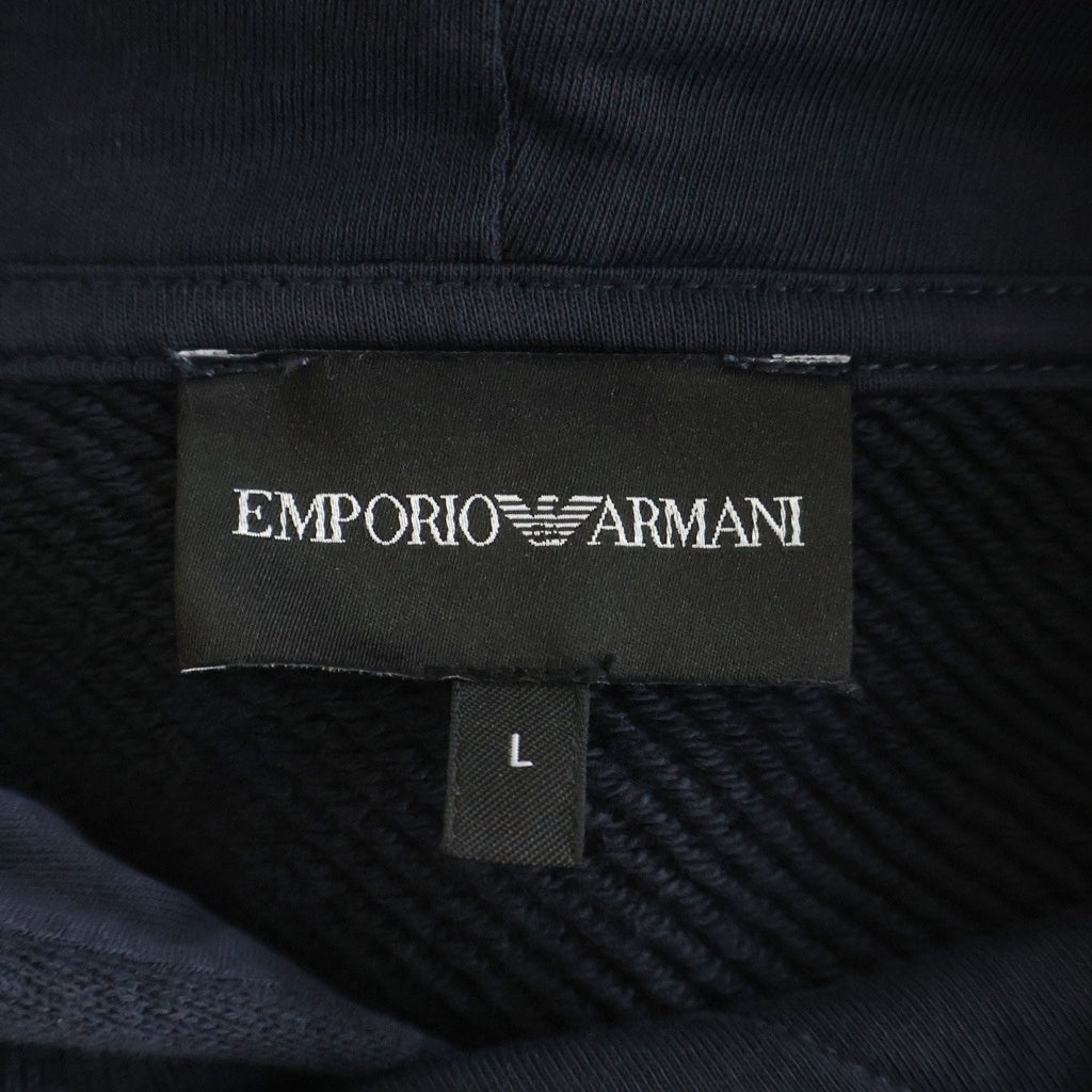 EMPORIO ARMANI(エンポリオアルマーニ) COTTON REGULAR FIT HOODED SWEAT コットン レギュラーフィット プルオーバーフーディー パーカー ネイビー 6R1M7U 1J7DZ
