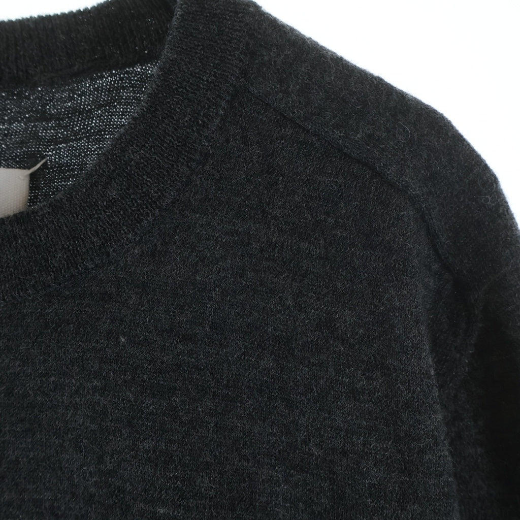 Maison Margiela(メゾンマルジェラ) 12G Elbow Patch C/N knit エルボーパッチ ウールクルーネックニット セーター グレー S50HL0021