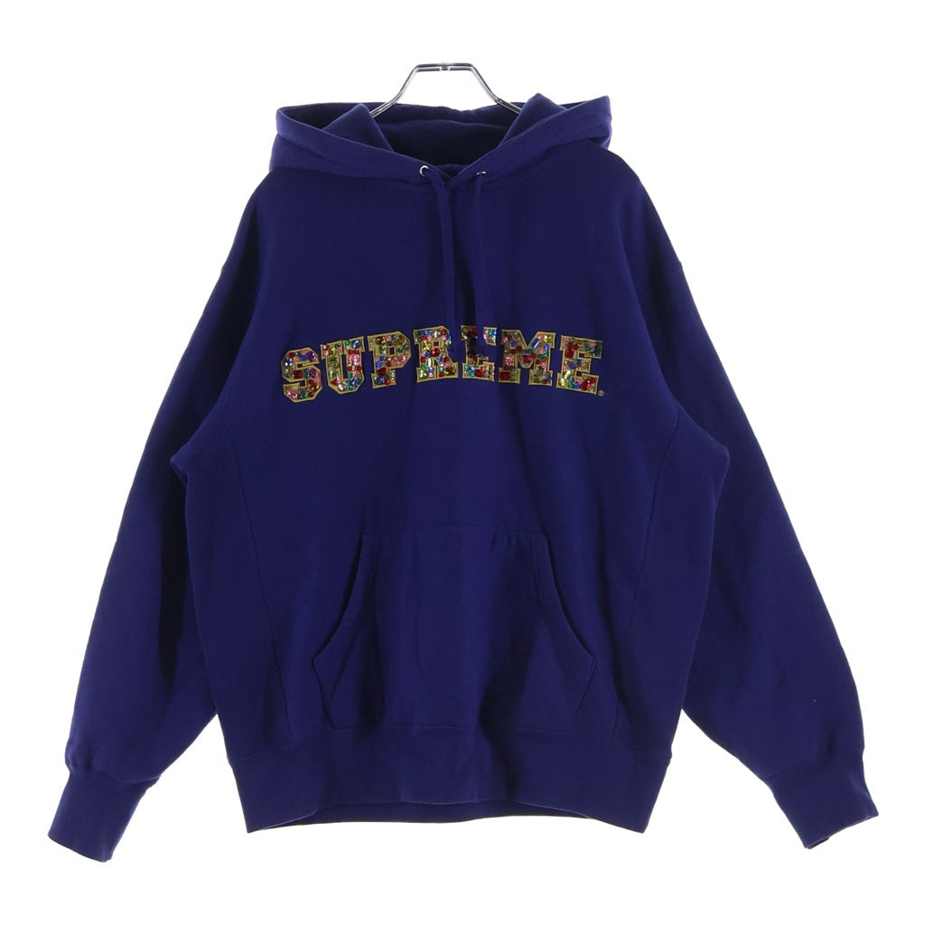 SUPREME(シュプリーム) 20AW Jewels Hooded Sweatshirt ジュエル装飾ロゴ プルオーバースウェットパーカー フーディー パープル
