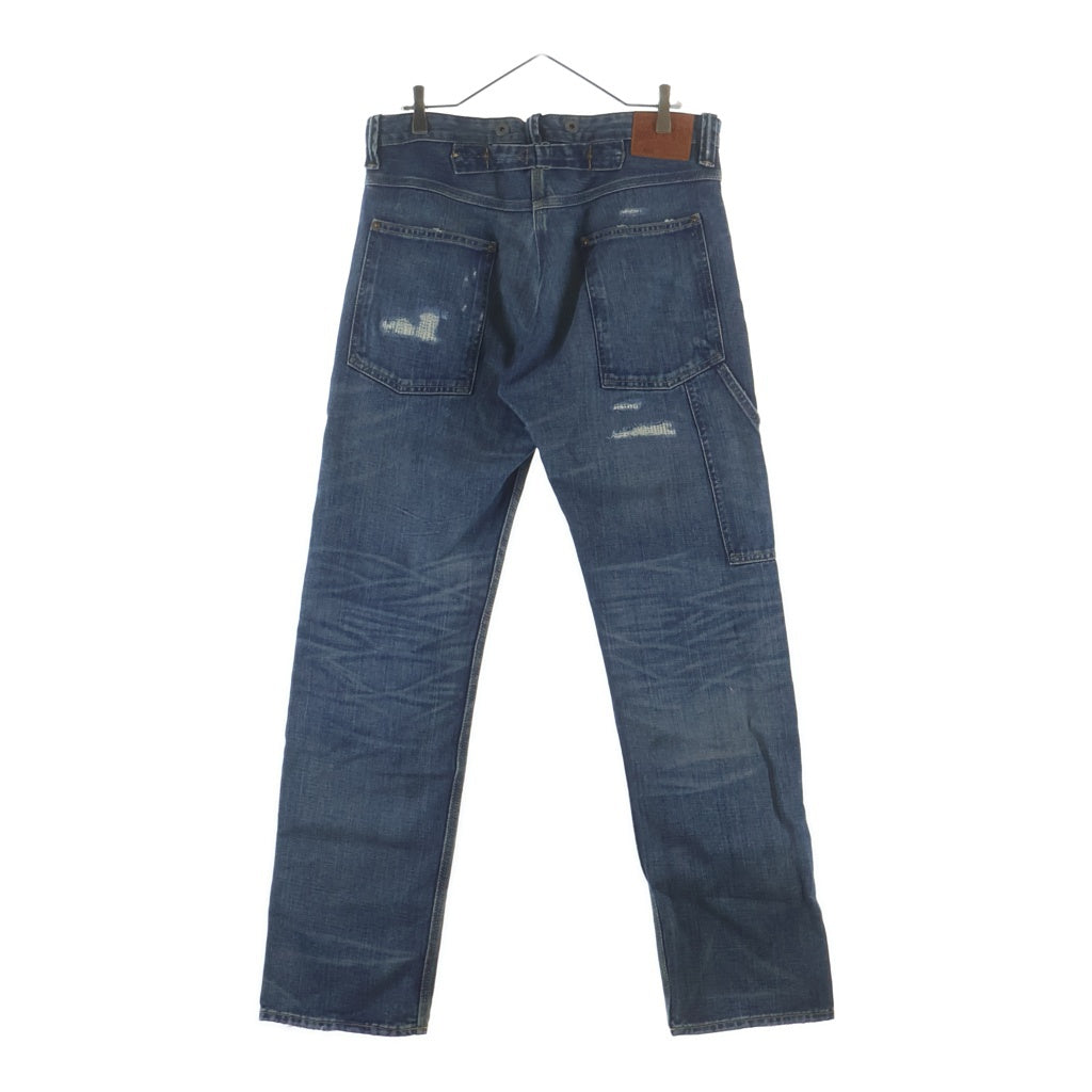 RRL(ダブルアールエル) STRAIGHT FIT BRAYTON DISTRESSED JEANS ストレートフィット ブレイトン ダメージリペア加工 ボタンフライ デニムパンツ インディゴ 782973759001