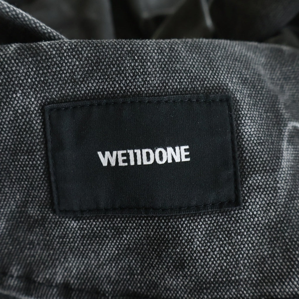 we11done(ウェルダン) DUCK JACKET ウォッシュド加工 ロゴ刺繍 ジップアップ フーデッドダックジャケット ブラック WD-JP3-24-037-U-BK