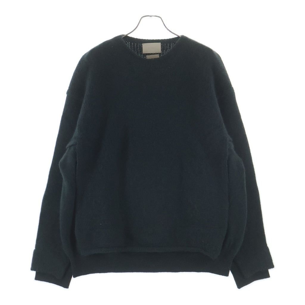 YOKE(ヨーク) 21AW CONECTING CREW NECK KNIT LS ドッキング加工 クルーネック ウール混 長袖ニットセーター グリーン YK21AW0286S