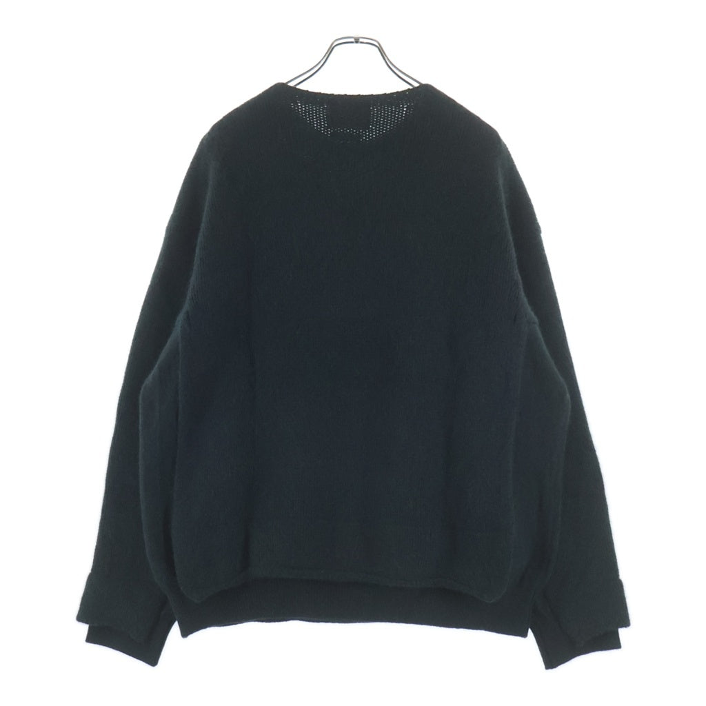 YOKE(ヨーク) 21AW CONECTING CREW NECK KNIT LS ドッキング加工 クルーネック ウール混 長袖ニットセーター グリーン YK21AW0286S