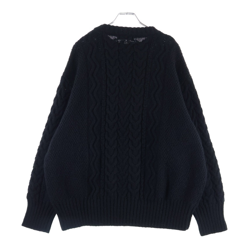 UNDERCOVER(アンダーカバー) 22AW NEON CABLE KNIT 長袖ウール ケーブルニットセーター ブラック UC2B4901
