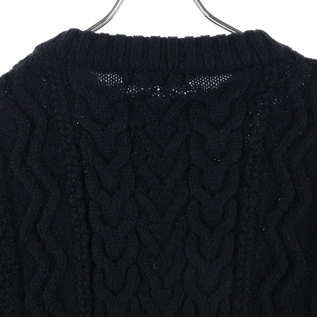 UNDERCOVER(アンダーカバー) 22AW NEON CABLE KNIT 長袖ウール ケーブルニットセーター ブラック UC2B4901