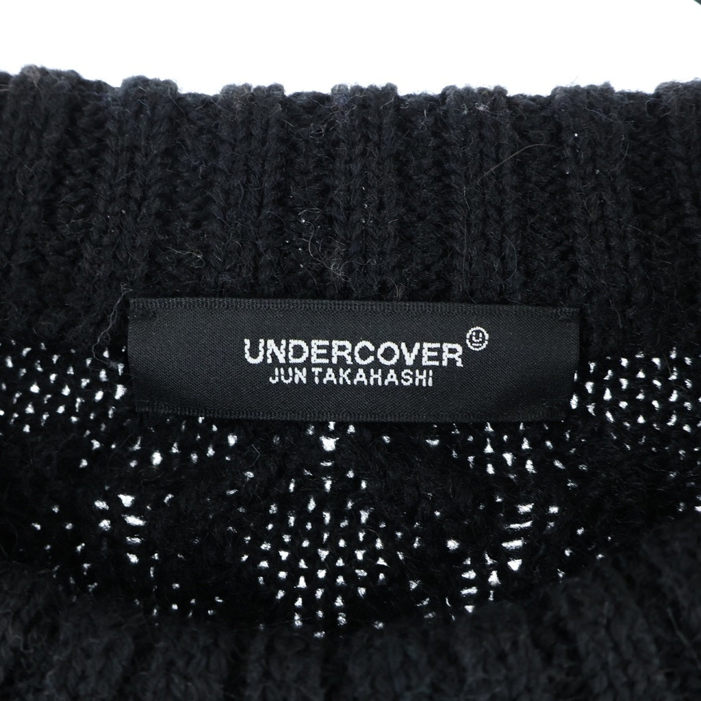 UNDERCOVER(アンダーカバー) 22AW NEON CABLE KNIT 長袖ウール ケーブルニットセーター ブラック UC2B4901