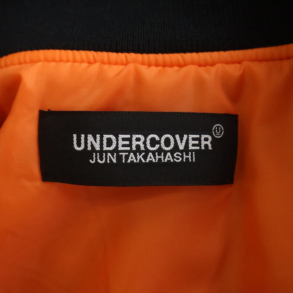 UNDERCOVER(アンダーカバー) 24AW ×TWIN PEAKS MA-1 ツインピークス バックプリント ナイロンフライトジャケット ジップアップブルゾン ブラック UC2D4211