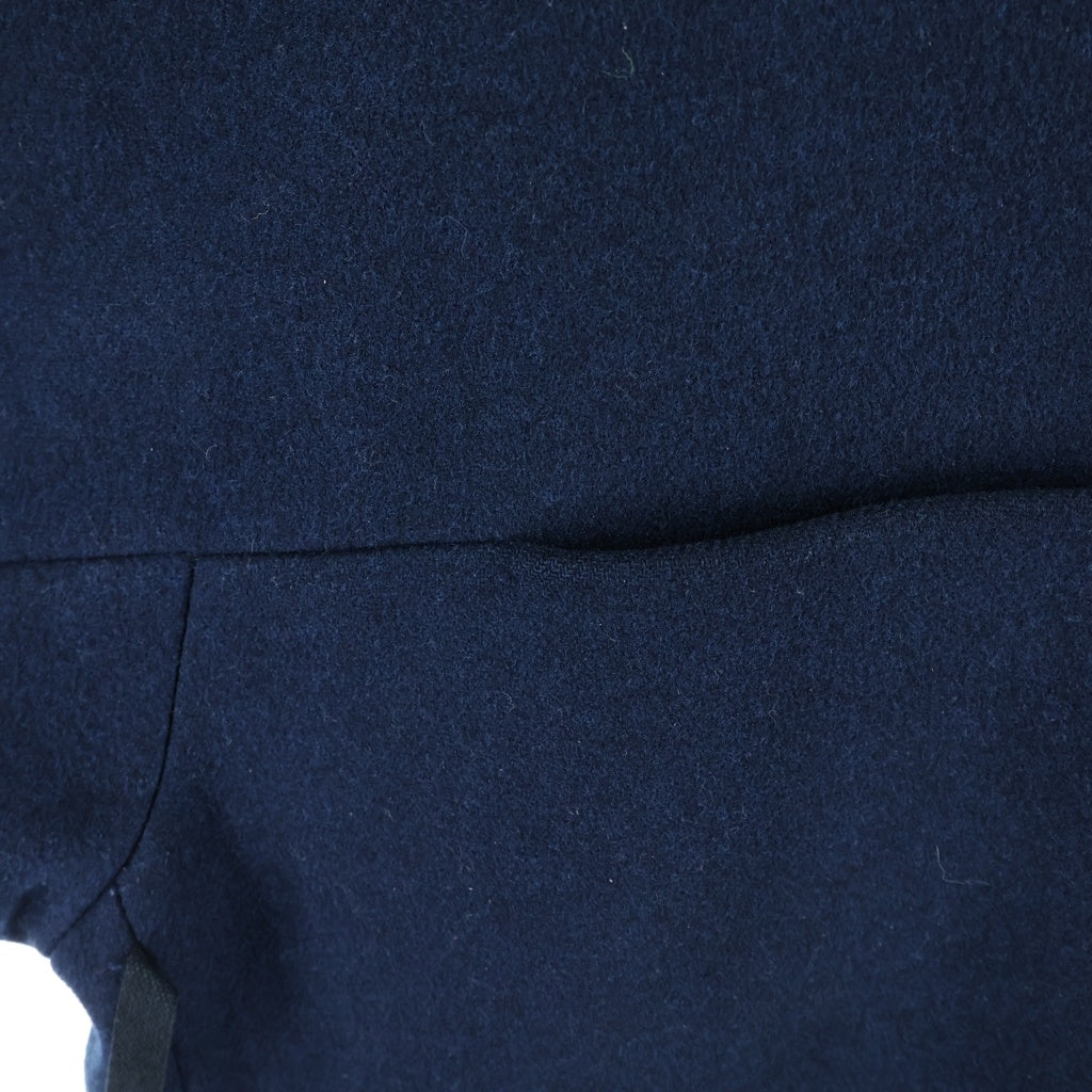 SUNSEA(サンシー) 15AW CUT OFF MELTON BLOUSON リバーシブル カットオフ メルトンブルゾン ジップアップノーカラージャケット ブルー SNS-15A34