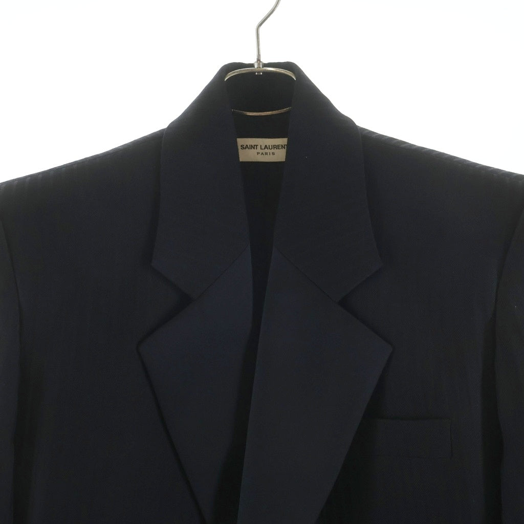 SAINT LAURENT PARIS(サンローランパリ) オーバーサイズド ストライプ タキシード テーラードジャケット ブラック 787515