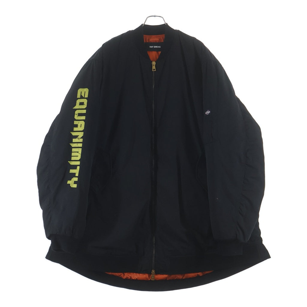 RAF SIMONS(ラフシモンズ) 21AW Equanimity shirting bomber jacket エクアニティ フライト ボンバージャケット ブルゾン ブラック 212-M622