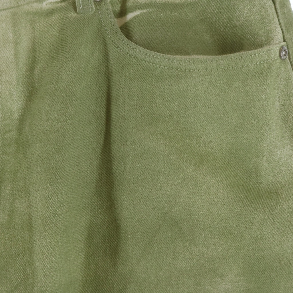 STUSSY(ステューシー) BIG OL JEAN SPRAY スプレー加工 テーパードデニムパンツ ジーンズ グリーン
