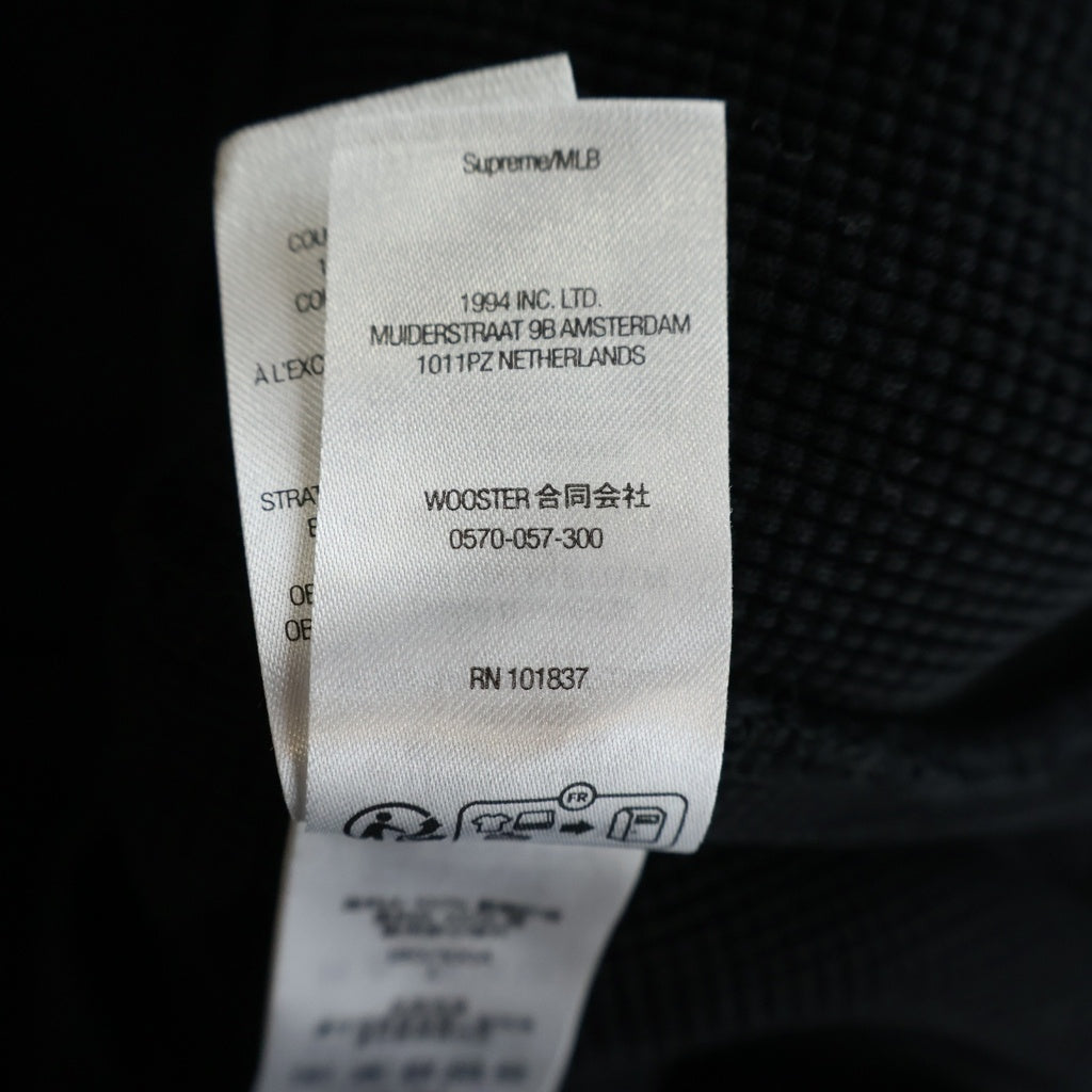 SUPREME(シュプリーム) 25AW Chicago white sox Hooded Baseball Jersey シカゴホワイトソックス レイヤードデザイン ベースボールジャージ ワッフル プルオーバーパーカー ブラック
