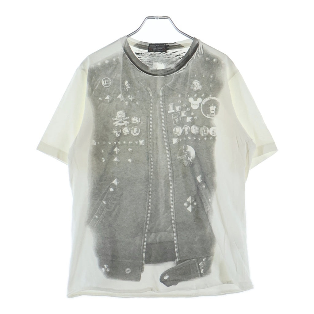 AFFA(エーエフエフエー) 00S BIKER VEST TEE バイカーベスト フロント転写プリントTシャツ 半袖クルーネックカットソー ホワイト