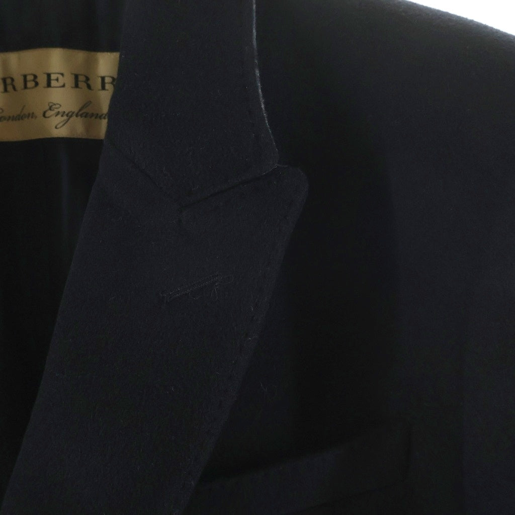BURBERRY(バーバリー) カシミア混 裏地チェック 6B ウール ダブルコート ジャケット ブラック 4016646
