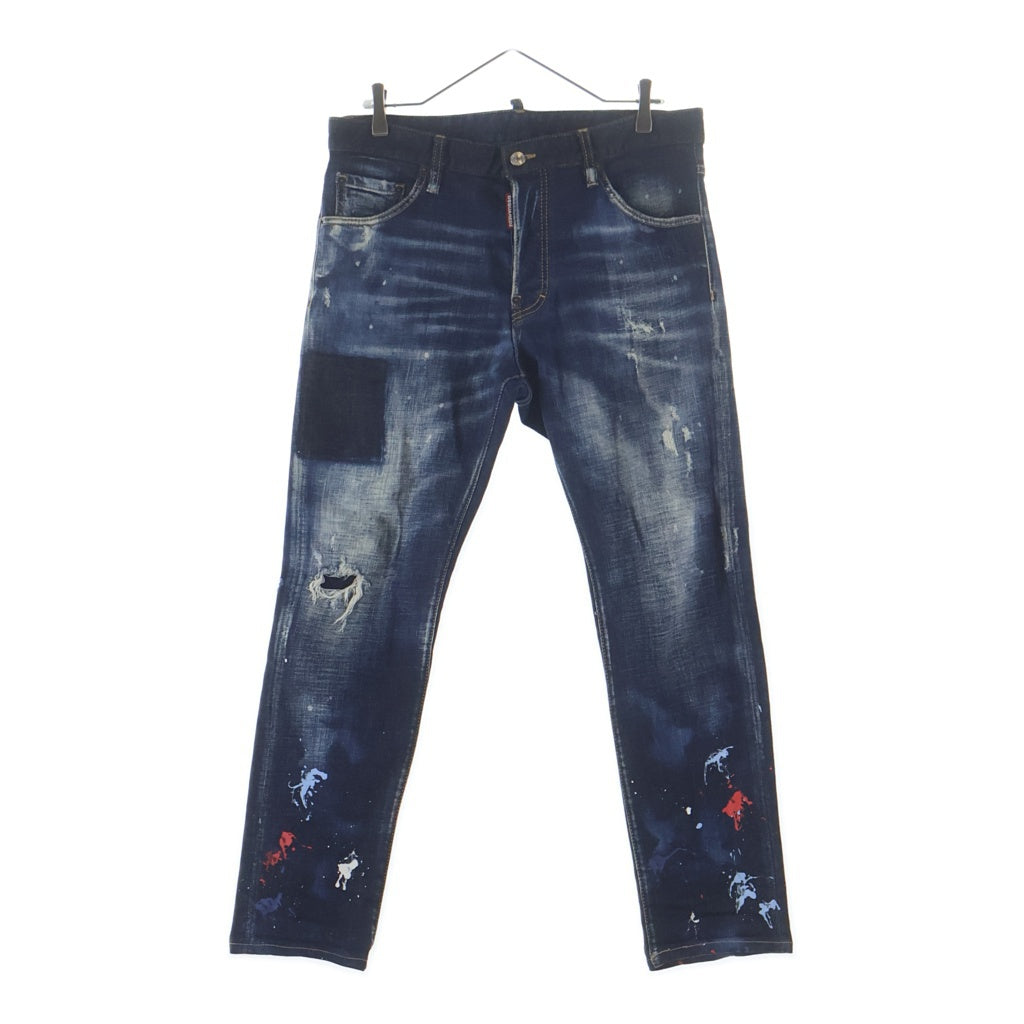 DSQUARED2(ディースクエアード) Cool Guy Jean クールガイジーンズ ダメージ加工 ボタンフライ スキニーデニムパンツ インディゴ S71LB1011
