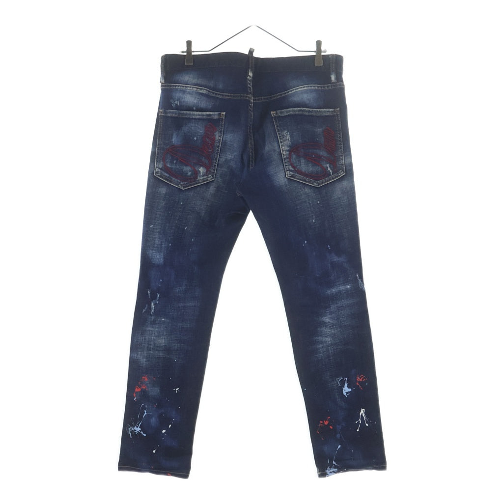 DSQUARED2(ディースクエアード) Cool Guy Jean クールガイジーンズ ダメージ加工 ボタンフライ スキニーデニムパンツ インディゴ S71LB1011