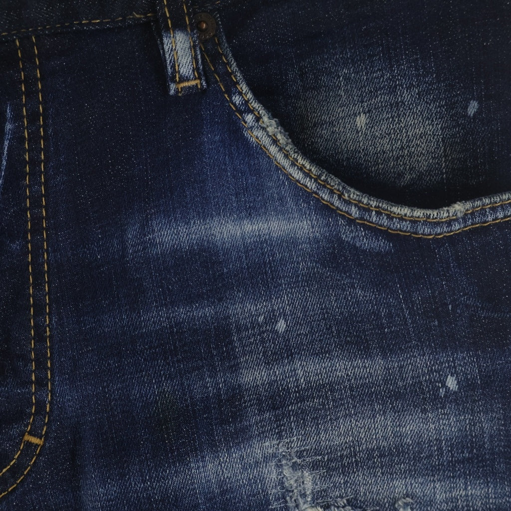 DSQUARED2(ディースクエアード) Cool Guy Jean クールガイジーンズ ダメージ加工 ボタンフライ スキニーデニムパンツ インディゴ S71LB1011