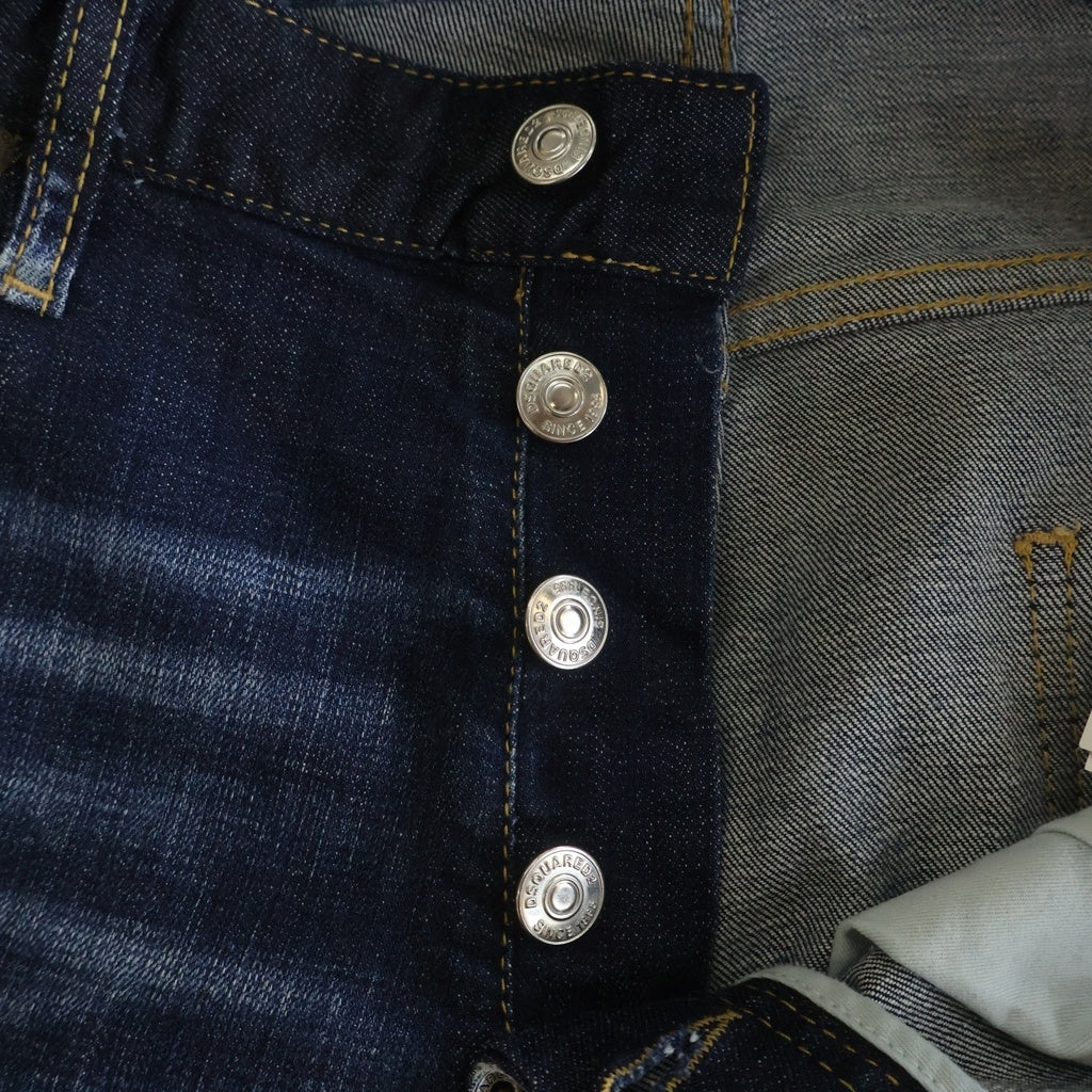 DSQUARED2(ディースクエアード) Cool Guy Jean クールガイジーンズ ダメージ加工 ボタンフライ スキニーデニムパンツ インディゴ S71LB1011