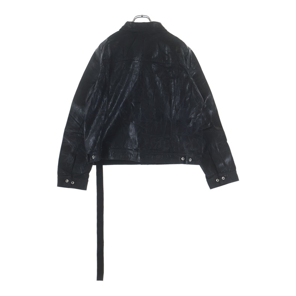 Rick Owens DRKSHDW(リックオウエンス ダークシャドウ) MEGACRUST DENIM TRUCKER JACKET コーティング加工 デニムトラッカージャケット ブラック DU02D2751-BMC
