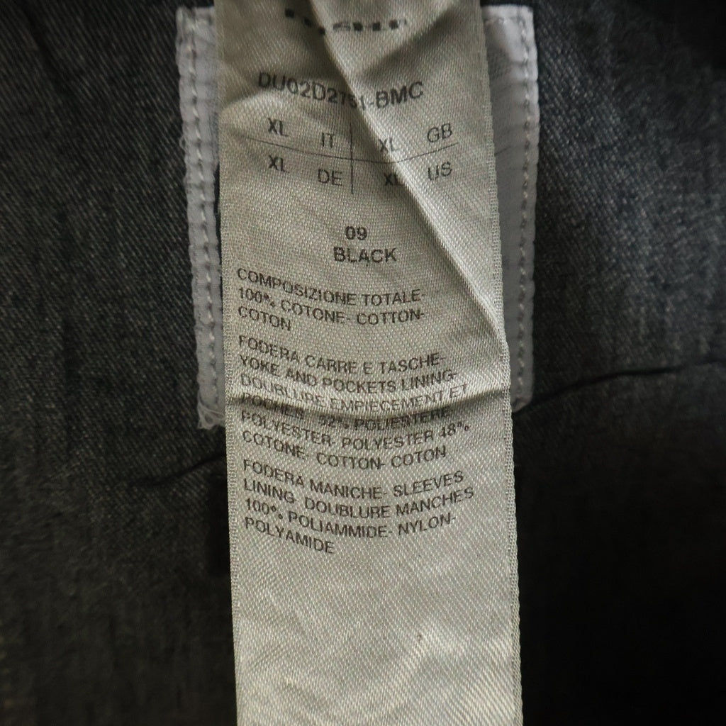 Rick Owens DRKSHDW(リックオウエンス ダークシャドウ) MEGACRUST DENIM TRUCKER JACKET コーティング加工 デニムトラッカージャケット ブラック DU02D2751-BMC