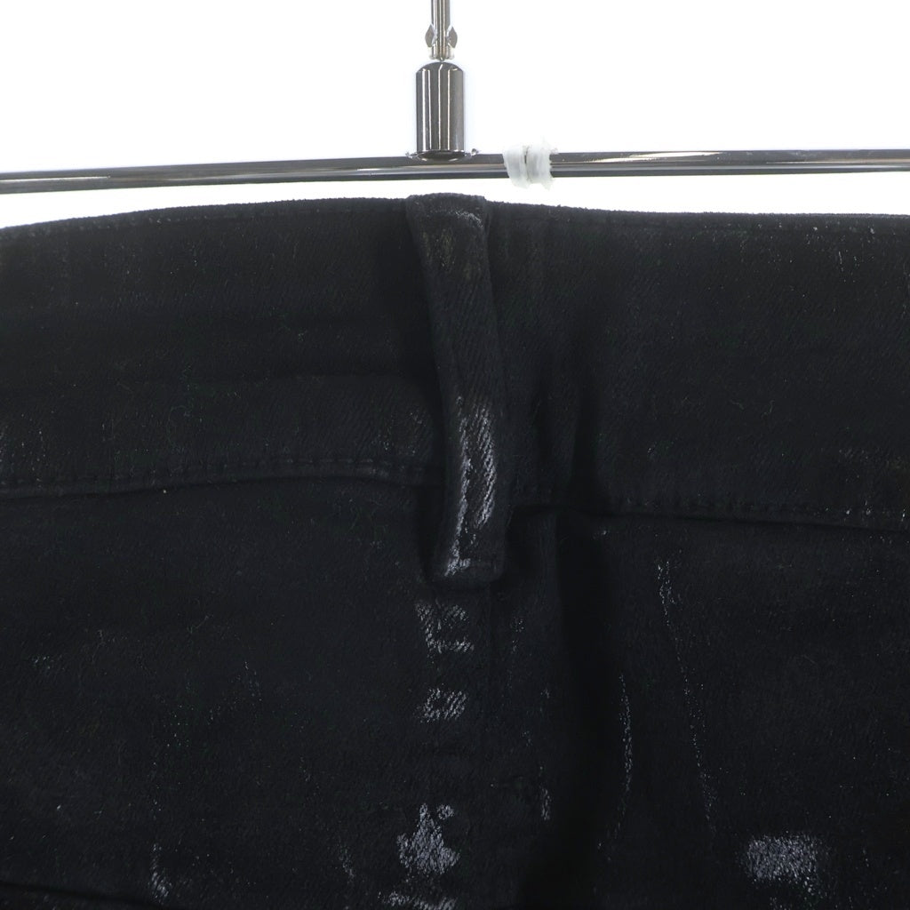 Rick Owens DRKSHDW(リックオウエンス ダークシャドウ) SLASHED TYRONE CUT BLACK FOIL COATED JEANS コーティング ダメージ加工 スラッシュドタイロンカットスキニーパンツ DU02B4364-SBFLS