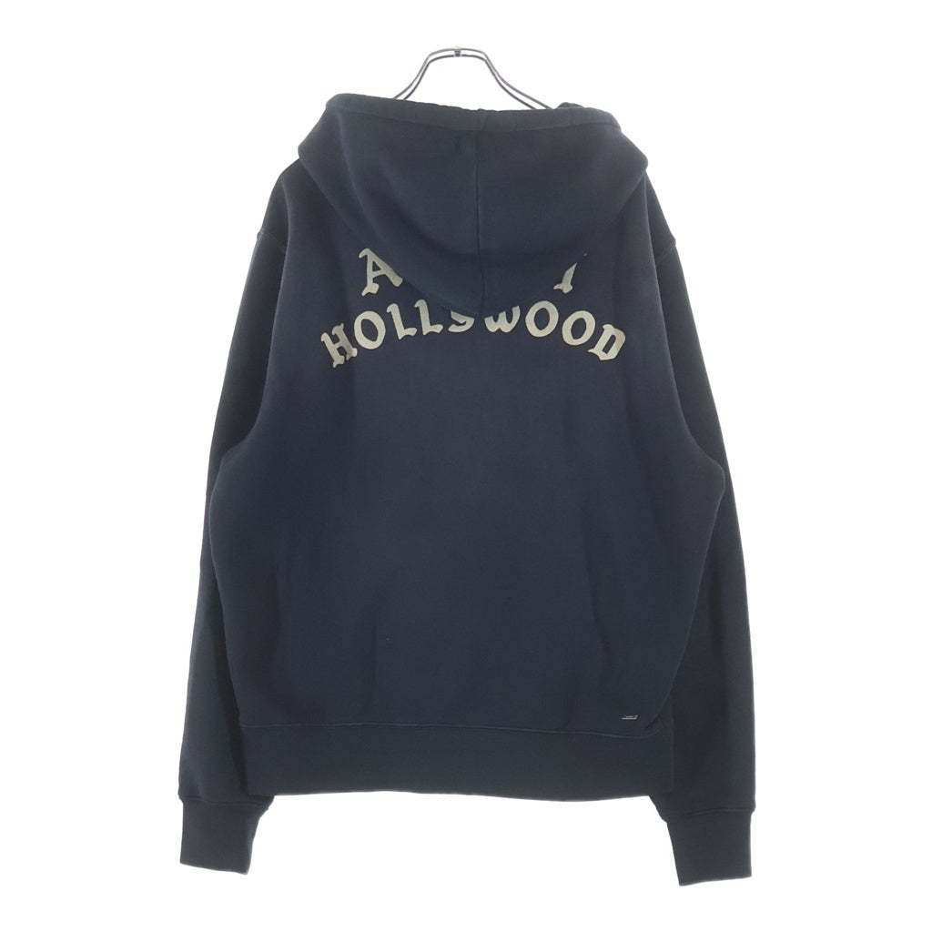 AMIRI(アミリ) 25AW HOLLYWOOD ZIP HOODIE ハリウッドエンブロイダリー ジップアップフーディ スウェットパーカー ブラック AMJYHD1132