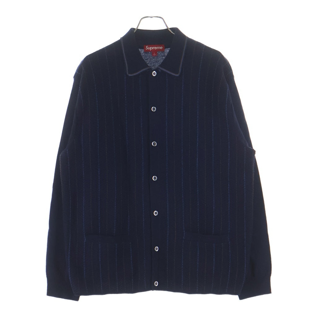 SUPREME(シュプリーム) 25SS Herringbone Cardigan ヘリンボーン ストライプ ニットカーディガン ネイビー