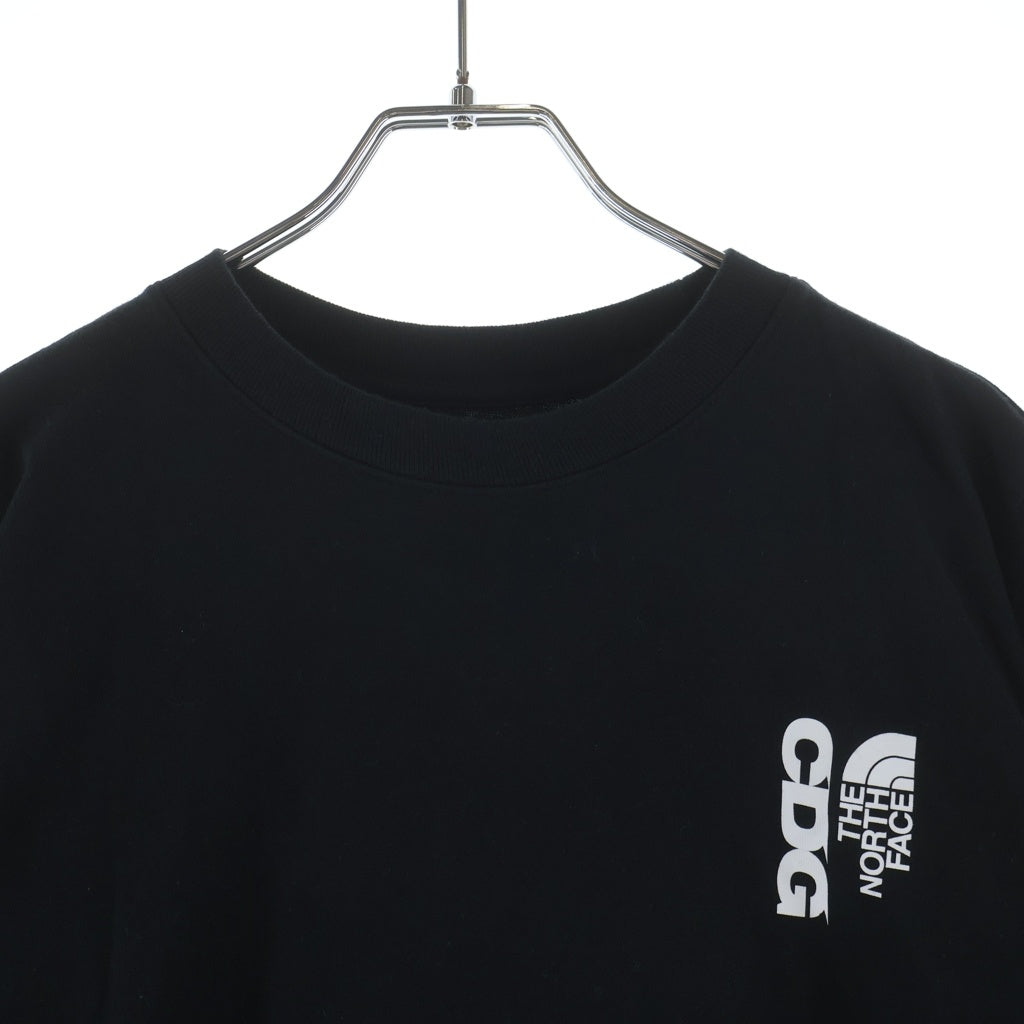 THE NORTH FACE(ザノースフェイス) ×コムデギャルソン S/S TEE シーディージー ロゴプリント クルーネック半袖Tシャツ カットソー ブラック NT02604CD