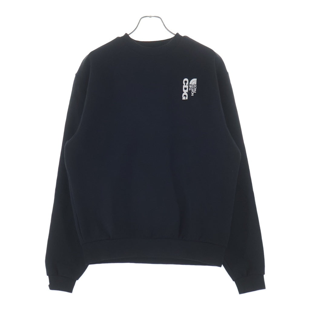 THE NORTH FACE(ザノースフェイス) ×CDG SWEAT CREWNECK シーディージー ロゴプリント クルーネックスウェットトレーナー ブラック NT02602CD