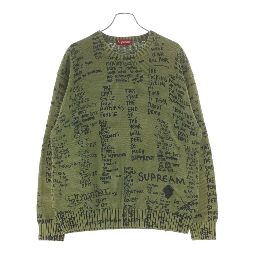 SUPREME(シュプリーム) 23SS Gonz Poems Sweater ゴンズ ポエムス クルーネックニットセーター カーキ