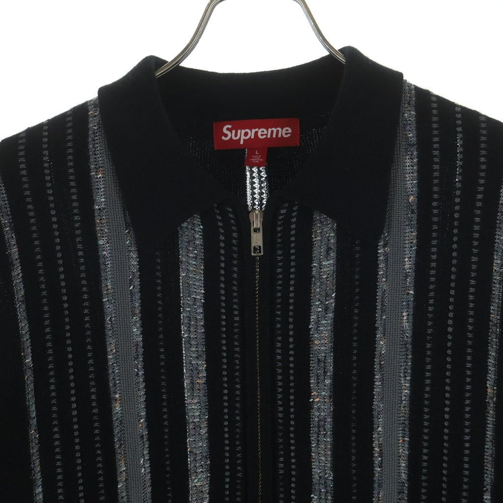 SUPREME(シュプリーム) 24AW Speckle Stripe Zip Up Cardigan スペクル ストライプ ジップアップ ニットカーディガン ブラック