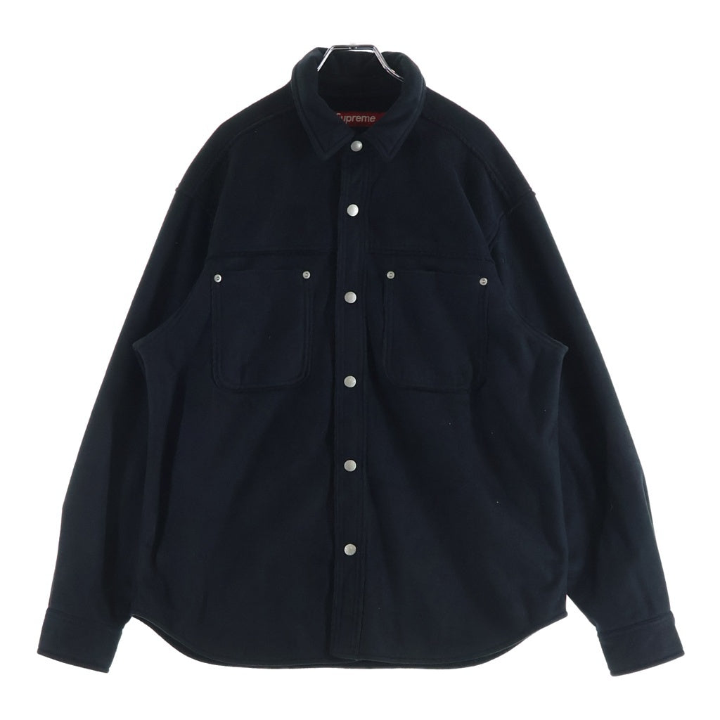 SUPREME(シュプリーム) 25AW Faux Suede Snap Shirt ファー スウェード スナップ 長袖シャツ ブラック