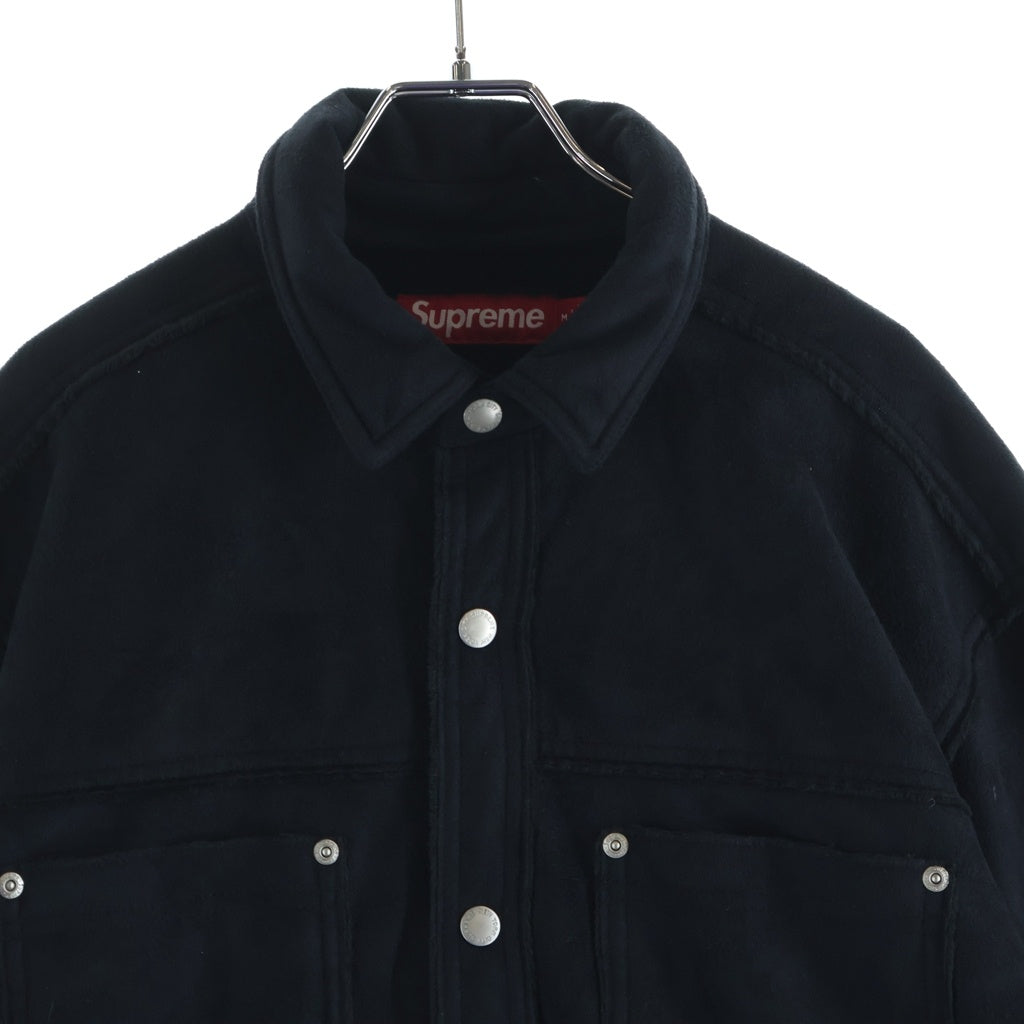 SUPREME(シュプリーム) 25AW Faux Suede Snap Shirt ファー スウェード スナップ 長袖シャツ ブラック