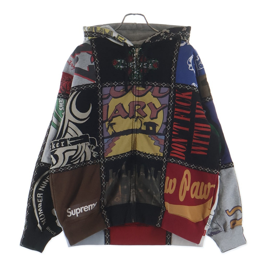 SUPREME(シュプリーム) 25AW ×Number (N)ine Patchwork Zip Up Hooded Sweatshirt ナンバーナイン パッチワーク プルオーバースウェットパーカー フーディー マルチカラー