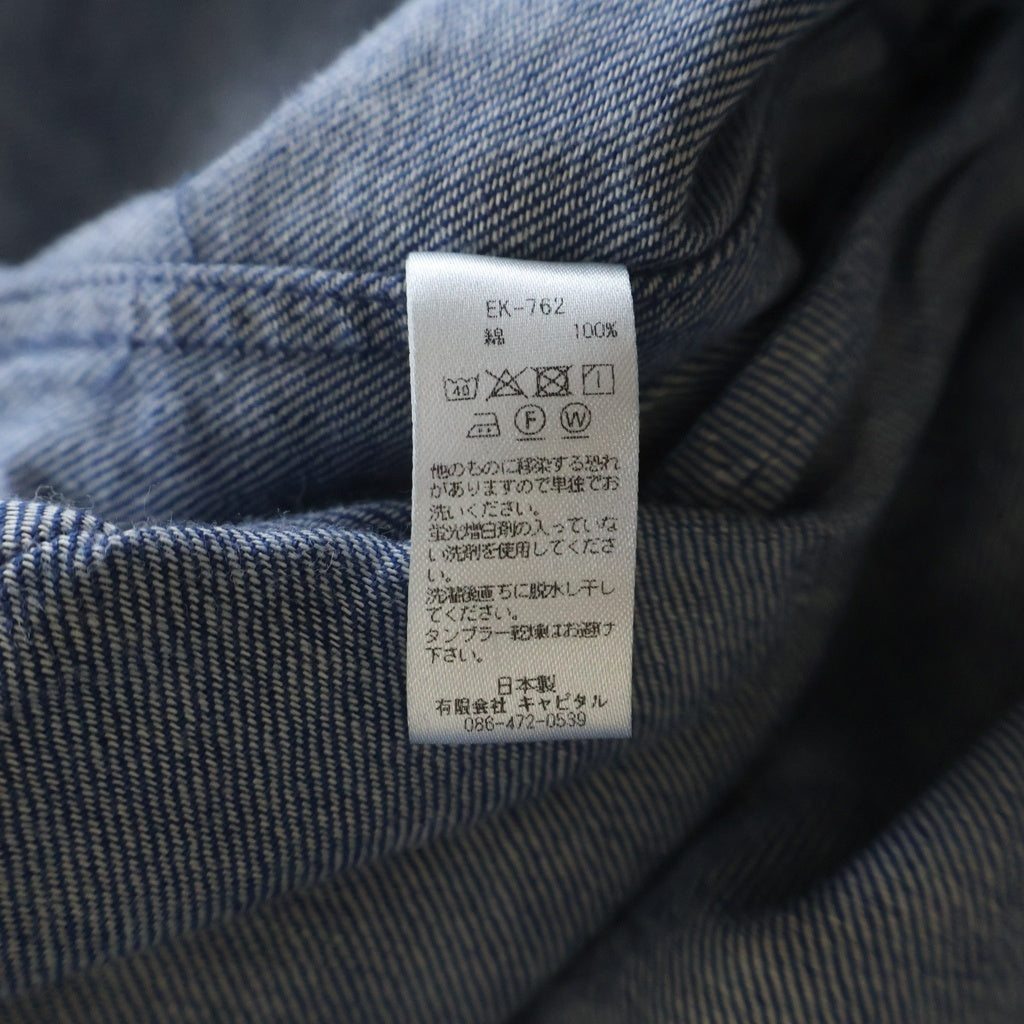 KAPITAL(キャピタル) バンドカラー デニム 長袖ワンピース レディース インディゴ