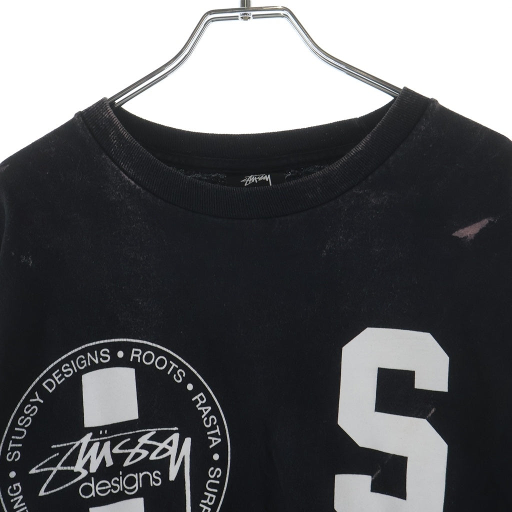 STUSSY(ステューシー) MULTI LOGO RAT SKULL L/S TEE マルチロゴ ラットスカルプリント クルーネック長袖Tシャツ カットソー ブラック