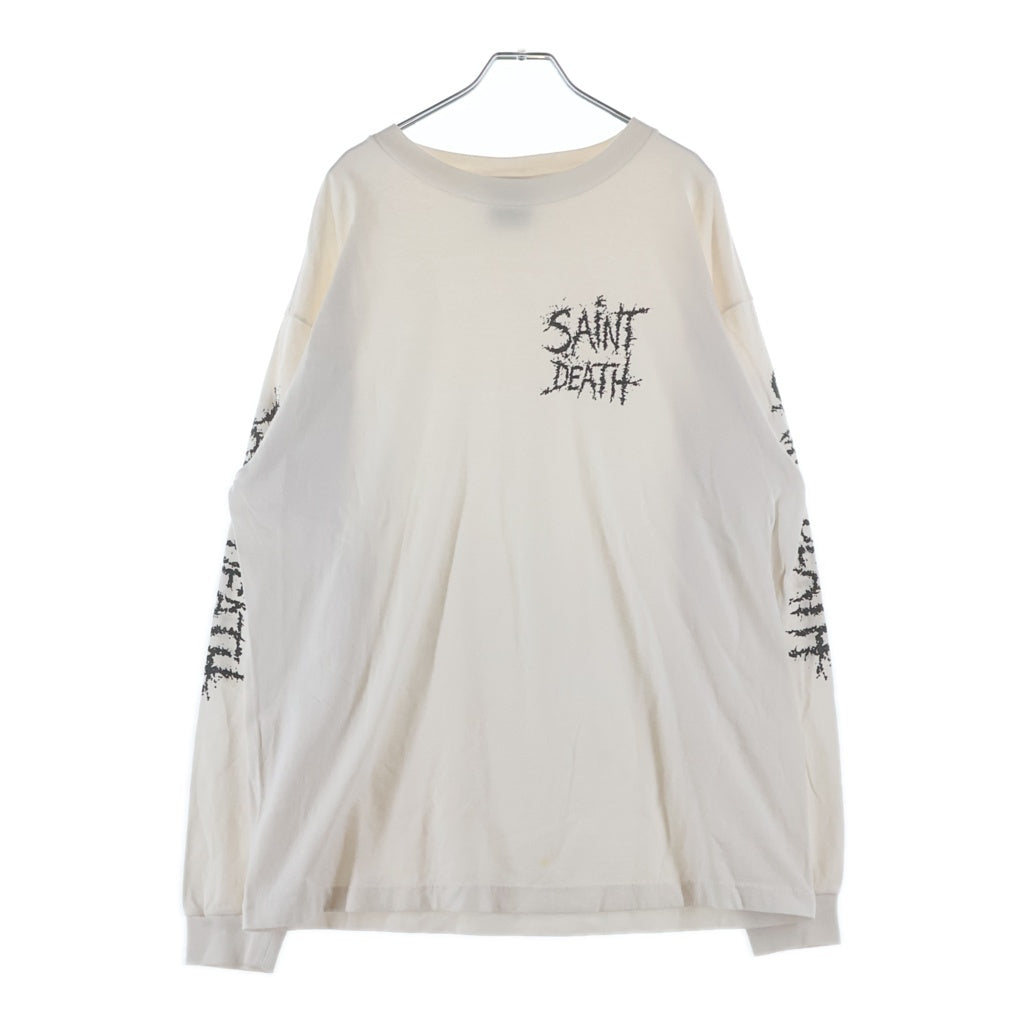 SAINT MICHAEL(セントマイケル) 21AW LS TEE SAINTDEATH セントデス クルーネック長袖Tシャツ カットソー ホワイト SM-A21-0000-020